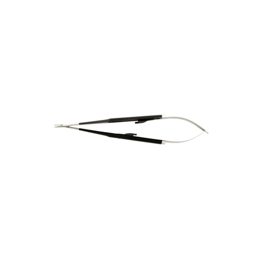 Stille Micro Needle Holder Regular Box Lock Diamond Jaws, 0.8 mm tips, With ratchet, Curved, 18 cm