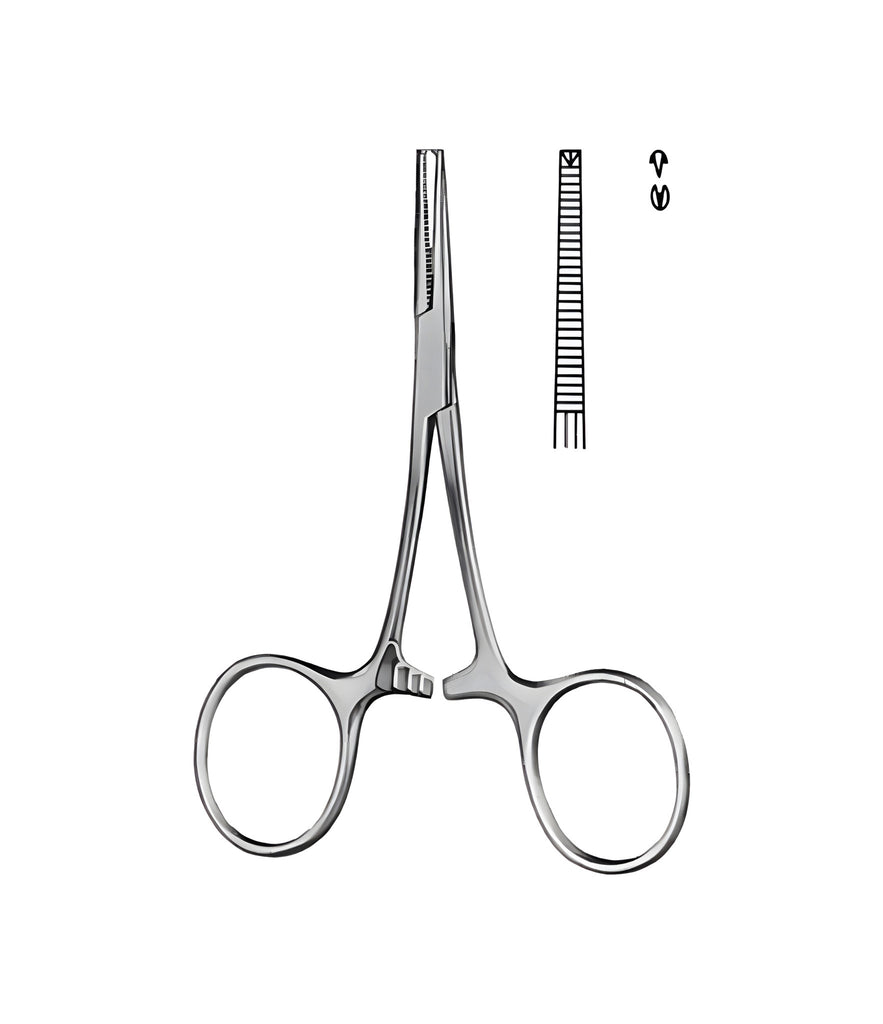 Terrier Artery Forceps Straight 1x2 Toothed 8.5cm