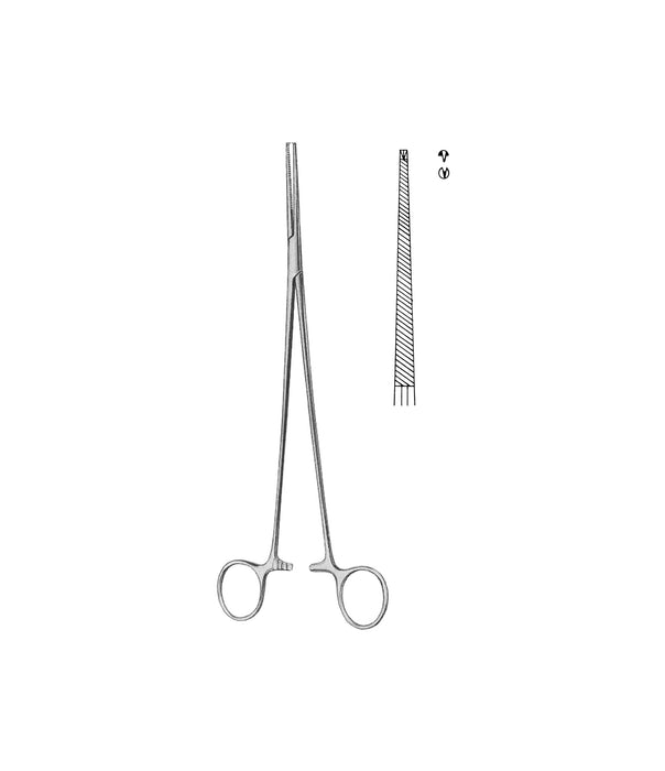 Bengolea Artery Forceps Straight 1x2 Teeth 20cm