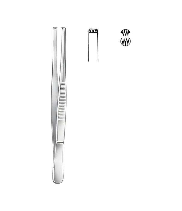 Tissue Forceps 3x4 Teeth Straight