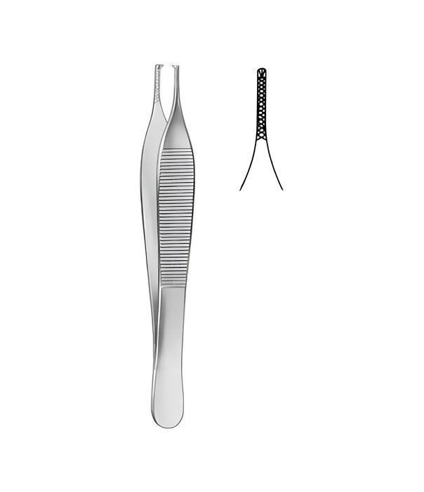 Adson Tissue Forceps 1x2  Cross Serrated 12 cm