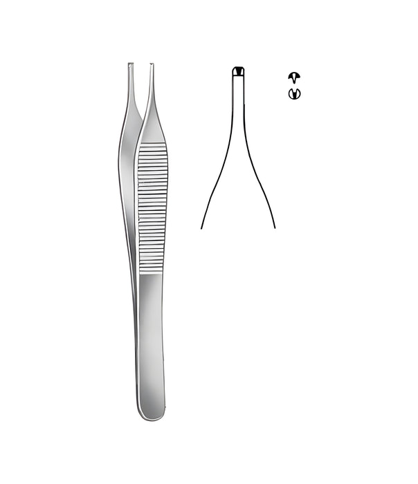Ewald Tissue Forceps 1x2 Toothed Straight 12.0cm