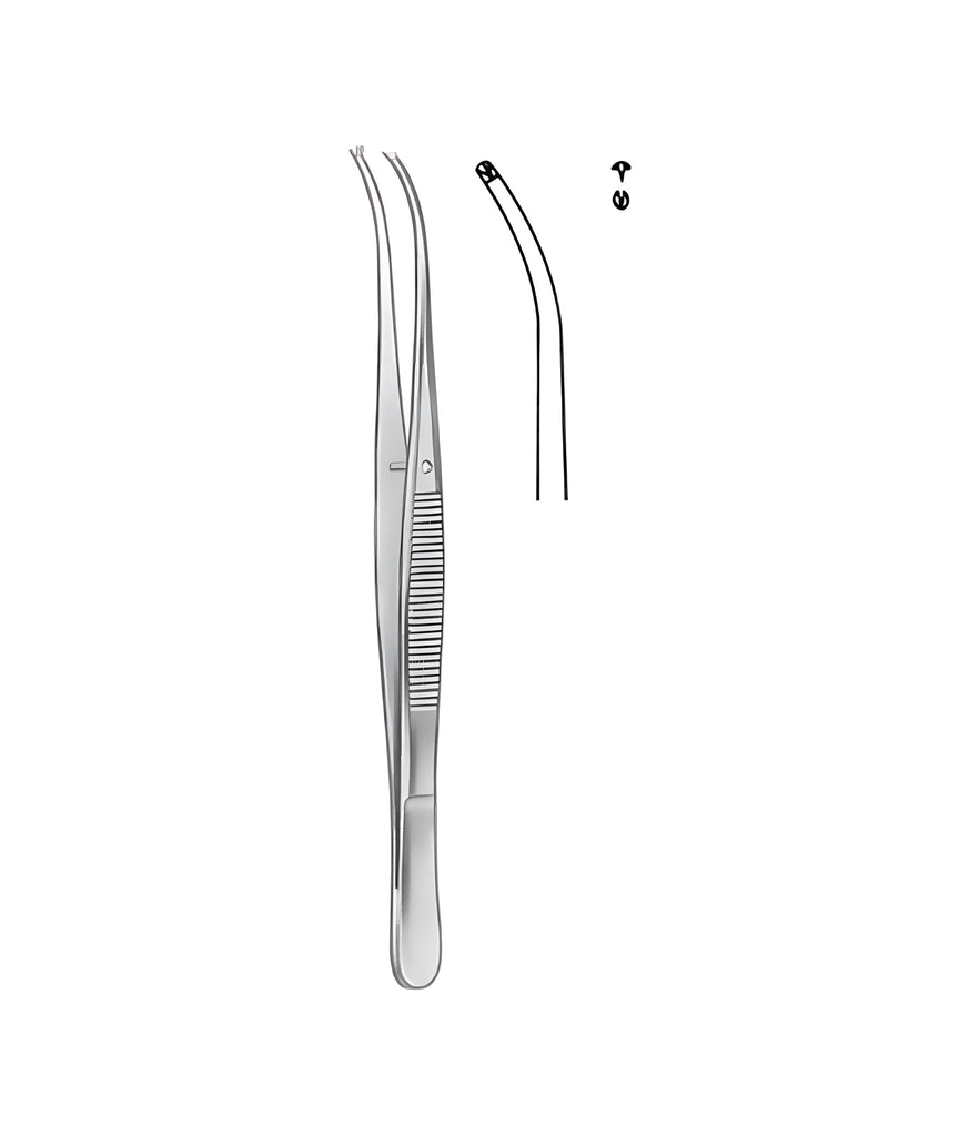 Semken Tissue Forceps Curved 1x2 Teeth