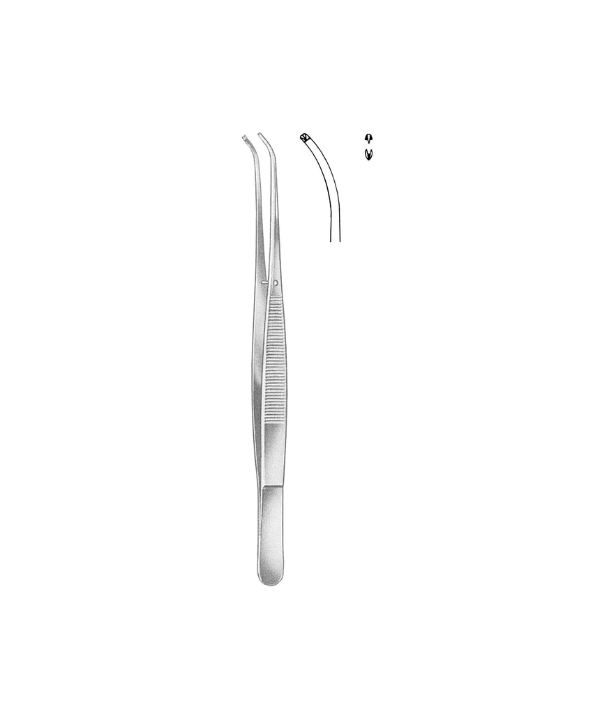 Potts-Smith Tissue Forceps Curved 1x2 Toothed 18cm