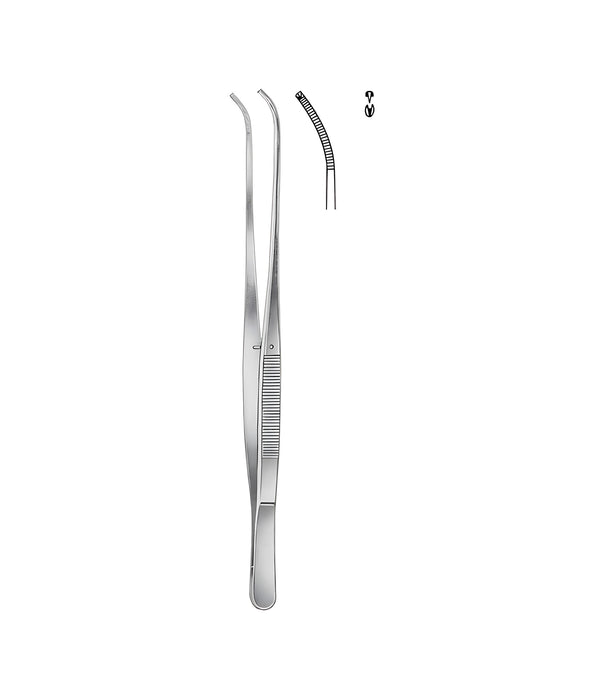Brophy Tissue Forceps 1x2 Teeth Curved 20.0cm