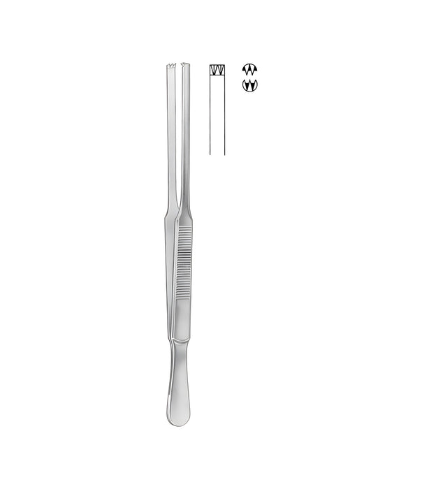 Duehrssen Tissue Forceps 2x3 Teeth 20.0cm