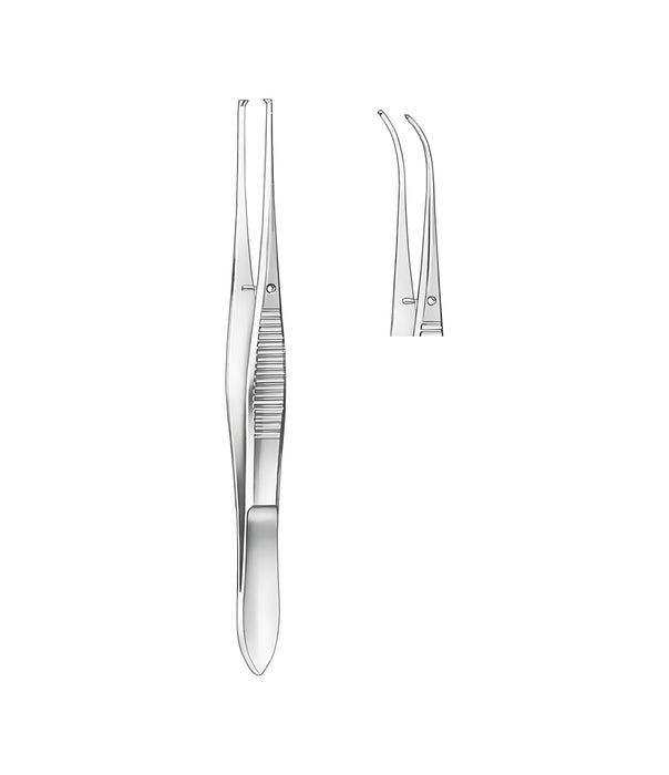Forceps Fine Slightly Curved 1x2 Toothed 10.5cm