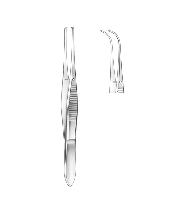 Forceps Fine Strongly Curved 1x2 Toothed 10.5cm