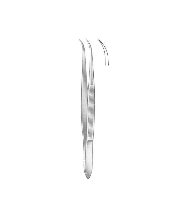 Splinter Forceps Without Pin Smooth Curved 9cm
