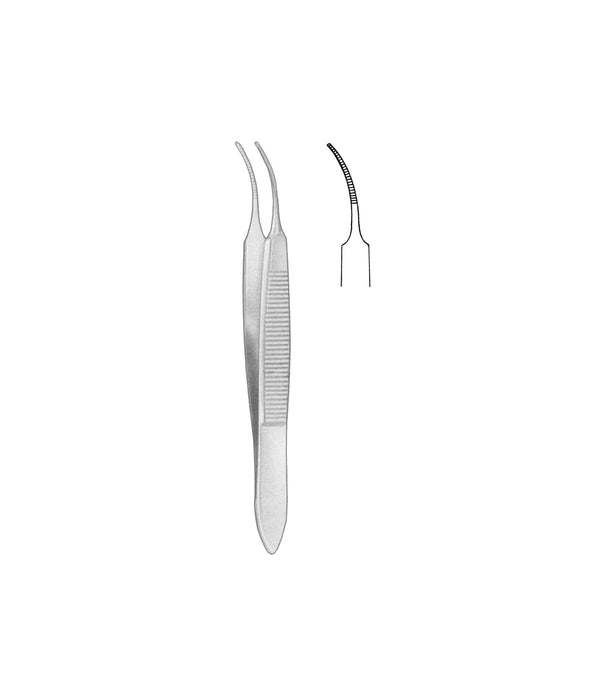 Graefe Iris Forceps Curved Serrated 7cm 1.0mm