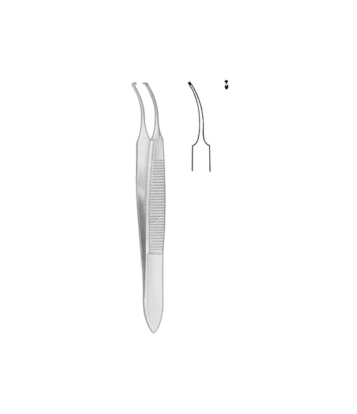 Graefe Iris Forceps Curved 1x2 Toothed 7.0cm 1.0mm