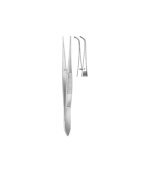 Graefe Iris Forceps Stro.Curved 1x2 Toothed 10cm