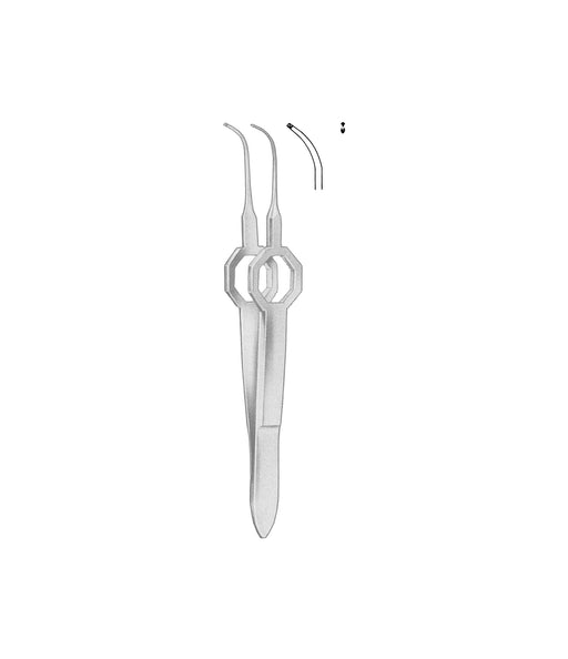Foerster Iris Forceps Curved 1x2 Toothed 8.5cm