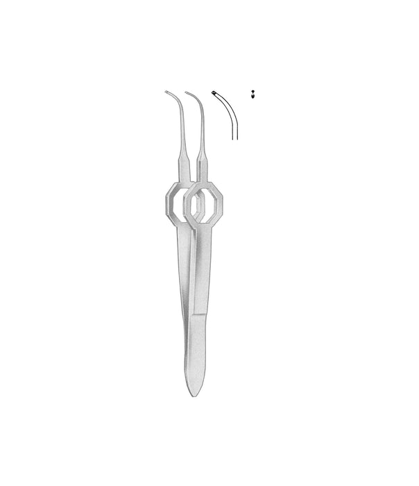 Foerster Iris Forceps Curved 1x2 Toothed 8.5cm