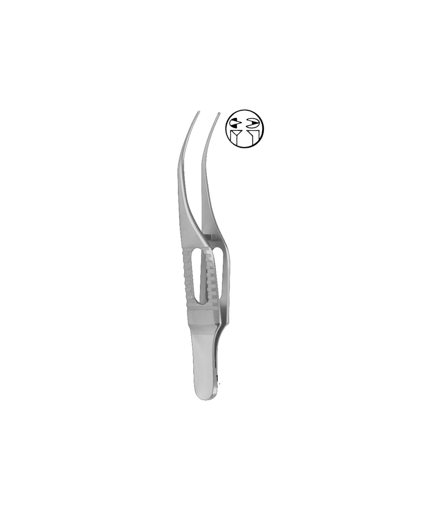 Gill Iris Forceps Curved 7.5cm 1x2 Teeth