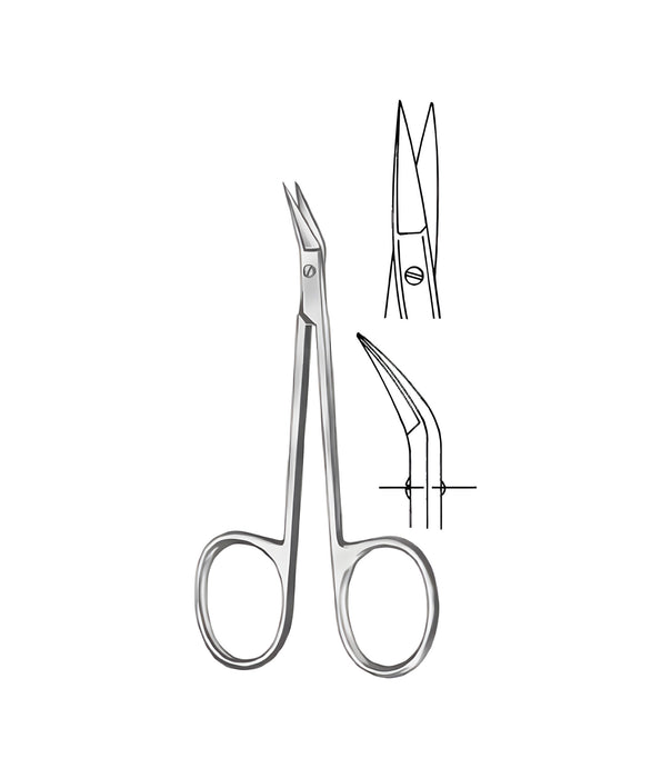 Wilmer Eye Scissors Angled 10.0cm