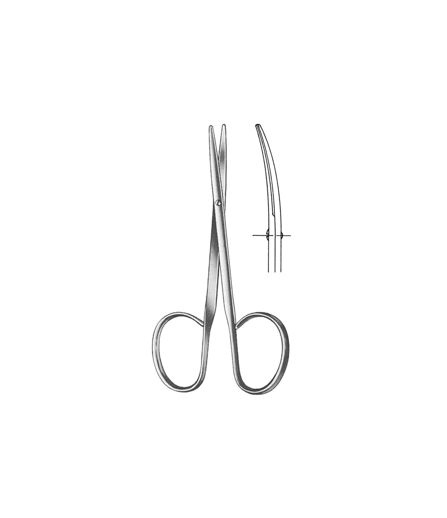 Ribbon Eye Scissors – Blunt Tip, 10 cm (Curved or Straight)