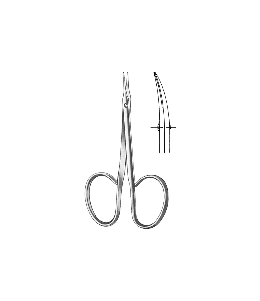 Ribbon Eye Scissors – Blunt Tip, 9.5 cm (Curved or Straight)