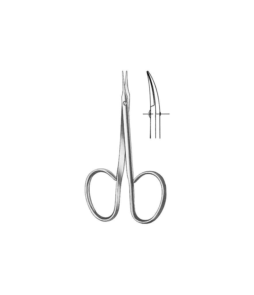 Ribbon Eye Scissors – Sharp Tip, 9.5 cm (Curved or Straight)