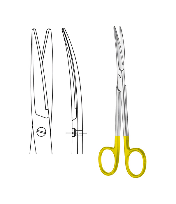 Mayo Dissecting Scissors Tungsten Carbide Curved Blunt/Blunt
