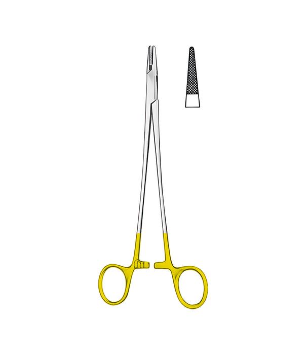 Baby Crile Wood Needle Holder Tungsten Carbide 15cm
