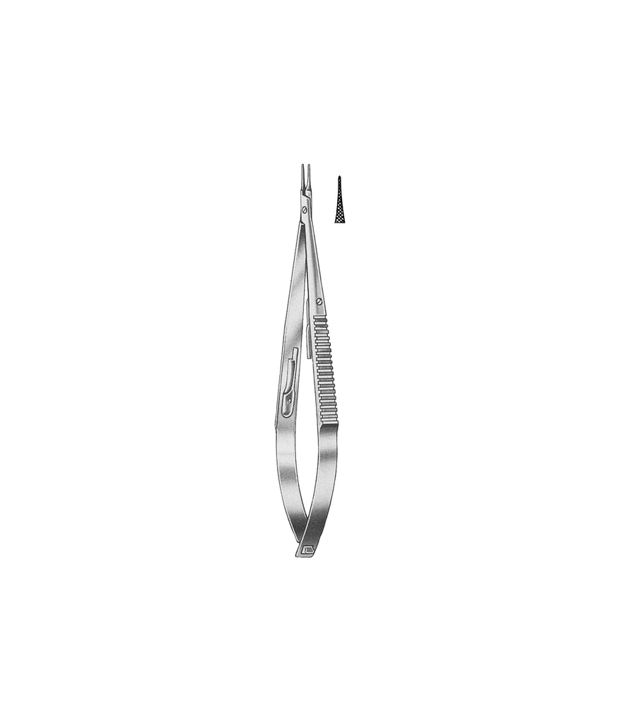 Castroviejo Needle Holder Straight Ratchet Serrated 14.0cm