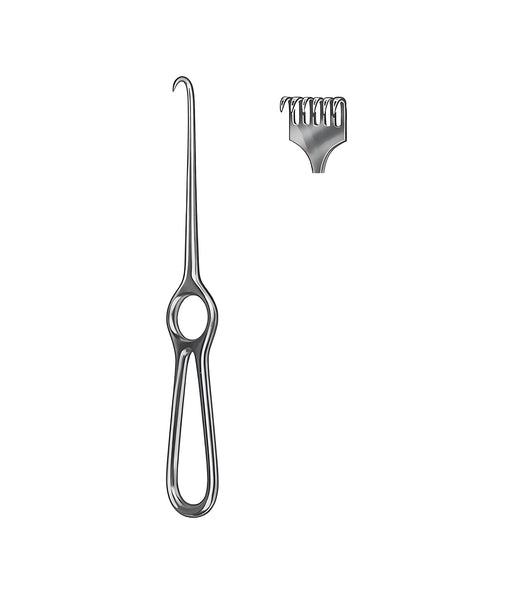 Volkmann Retractor Semi-Sharp 21.5cm 6 Prongs