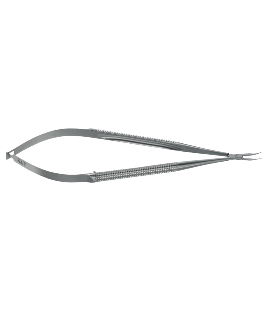 S&T Needle Holder without lock, 18 cm, curved round handle, diameter 8 mm (00087)