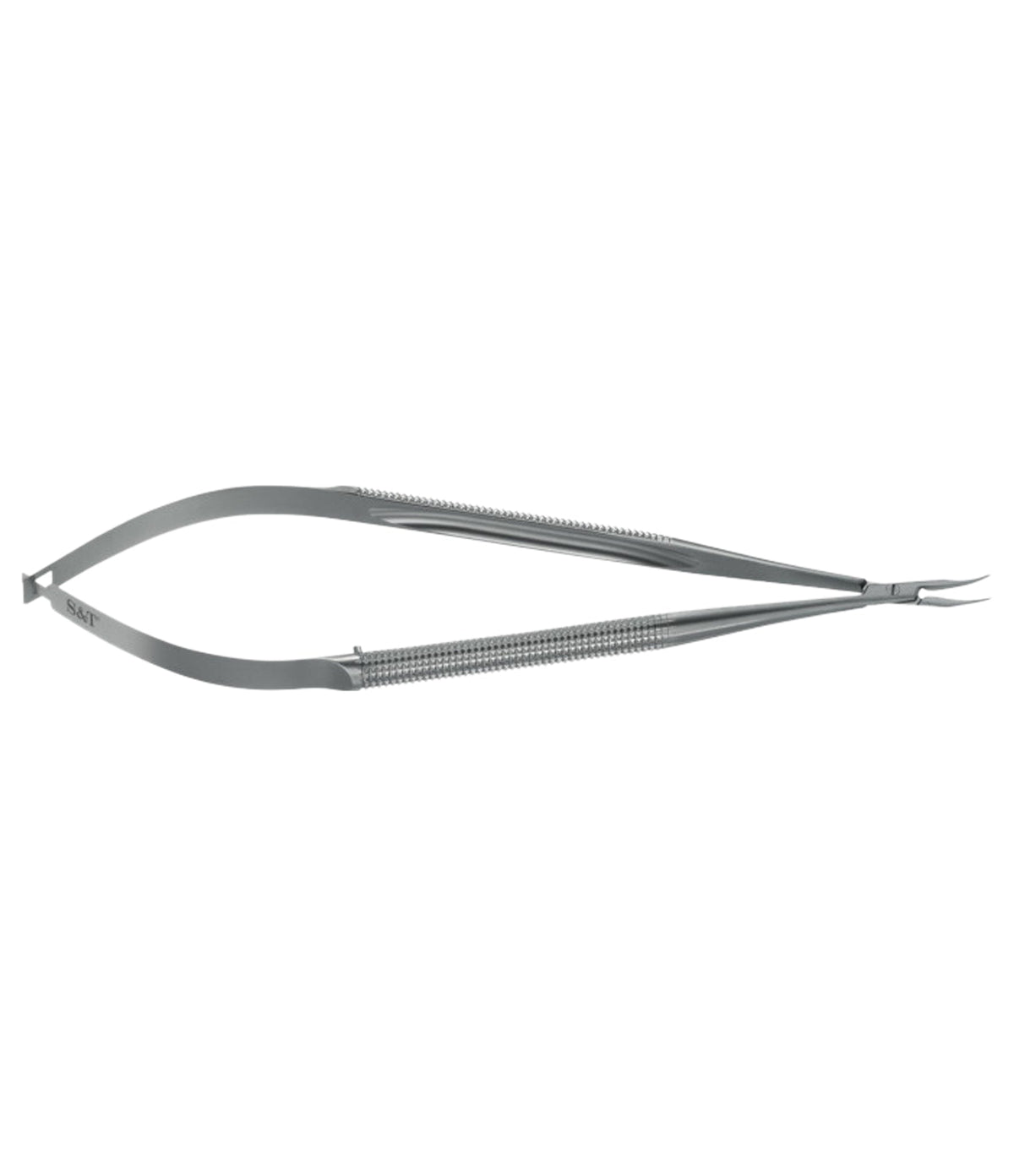 S&T Needle Holder without lock, 18 cm, curved round handle, diameter 8 ...