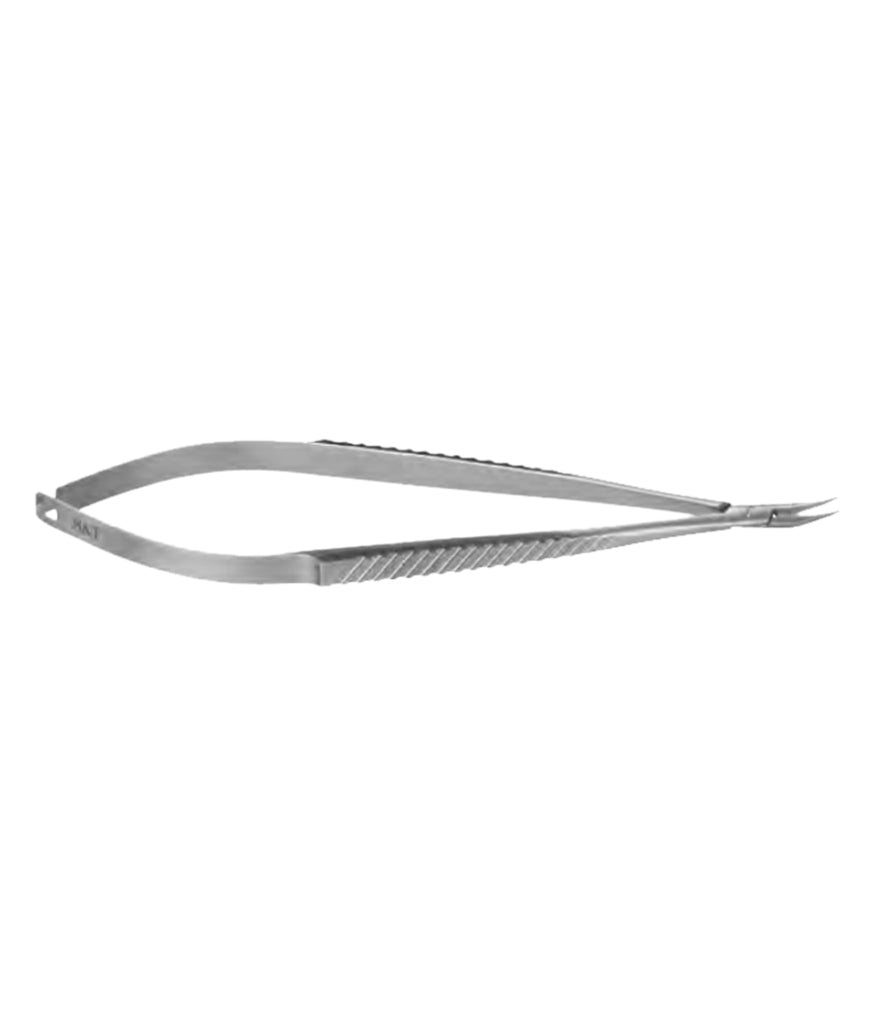 S&T Needle Holder without lock, 14 cm long, flat, curved (00088)