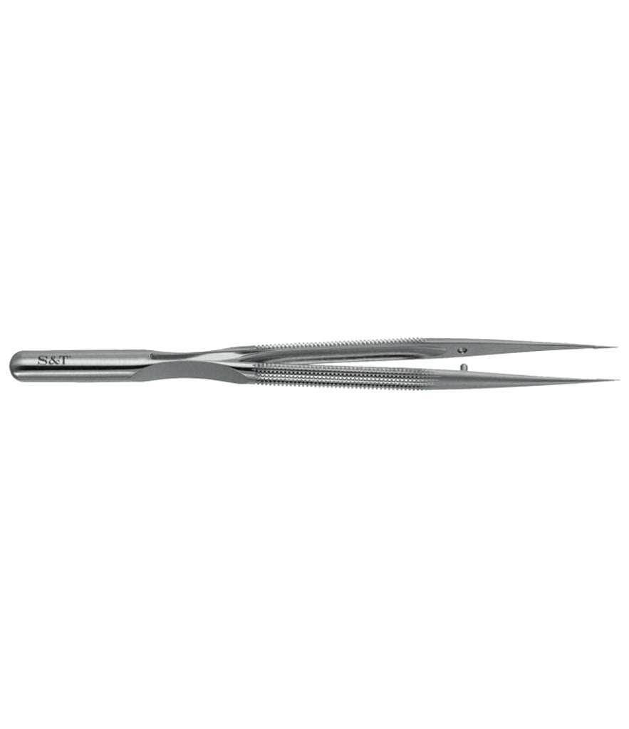 S&T Forceps Round Handle 15 cm long, straight Tungsten Carbide coated (00761)