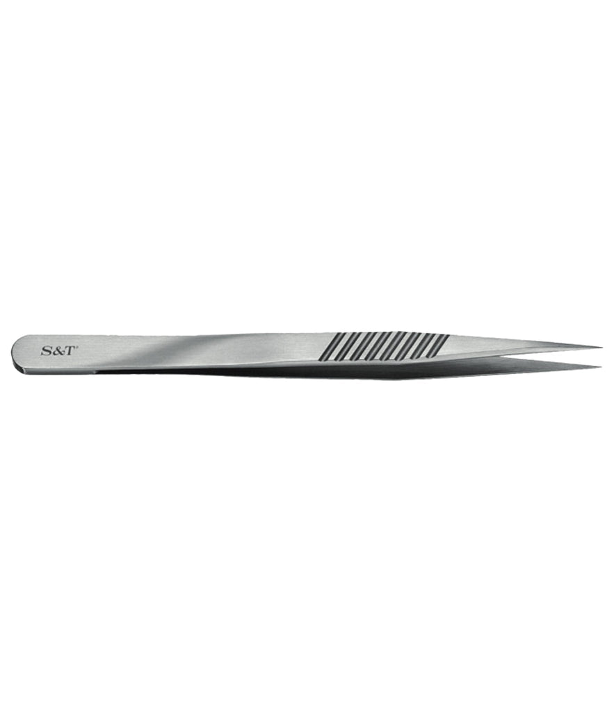 S&T Forceps, straight 13.5 cm, flat handle, Tip 0.1 mm (00867)