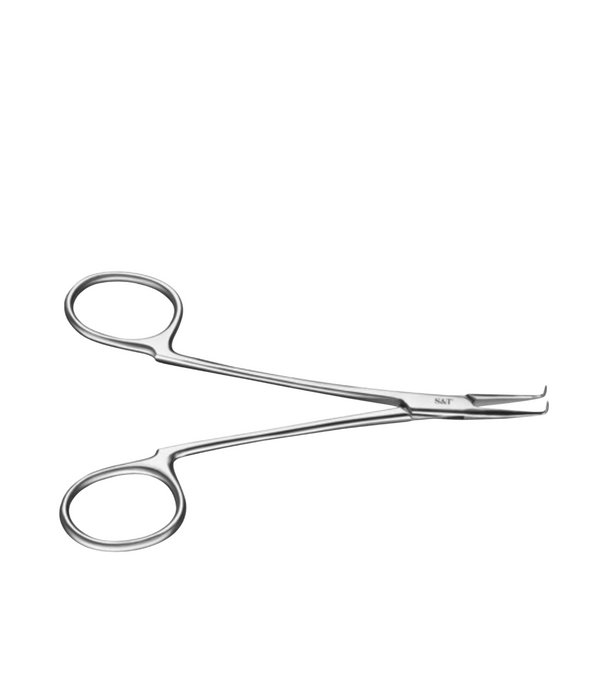 S&T Vascular Dissecting Forceps 13.5cm angled 90 degree tip with ring grips (00934)