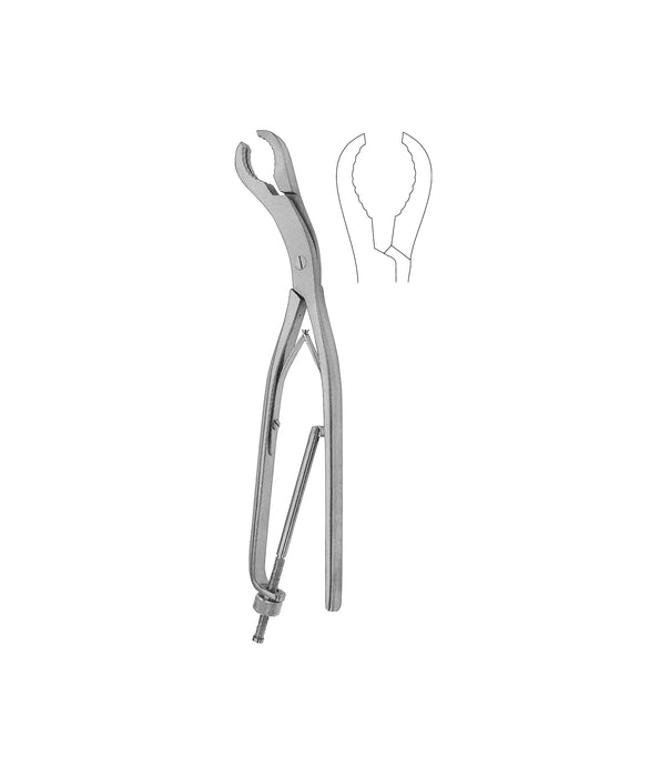Ulrich Bone Holding Forceps Curved 23cm