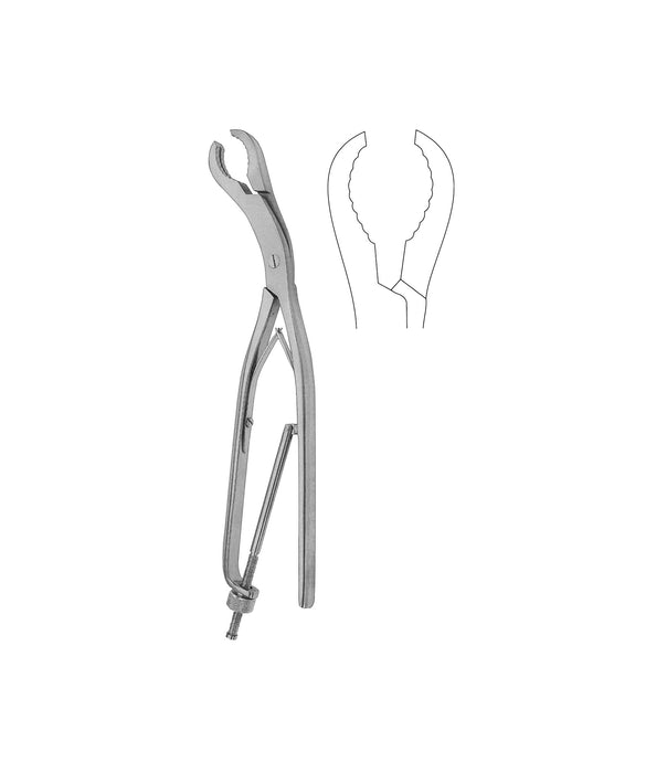 Ulrich Bone Holding Forceps Curved 25cm