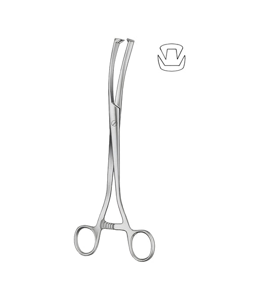 Museux Tenaculum Forceps Curved Sideways 24 cm 10mm