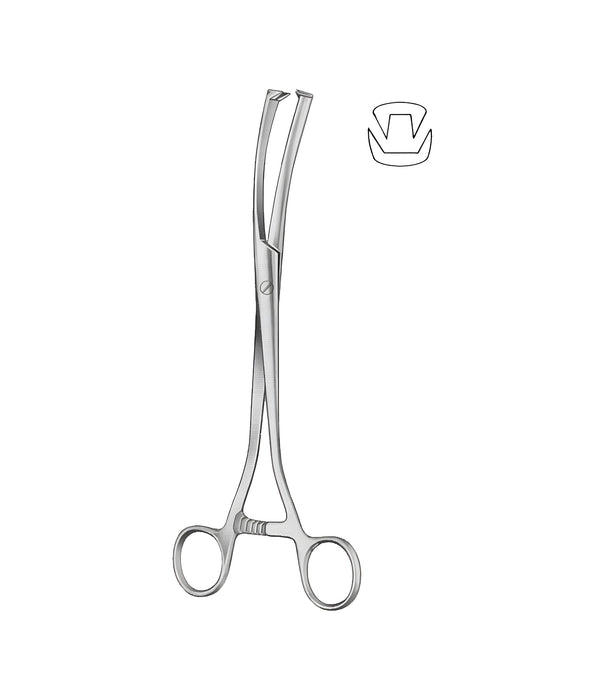 Museux Tenaculum Forceps Curved Sideways 24 cm 10mm
