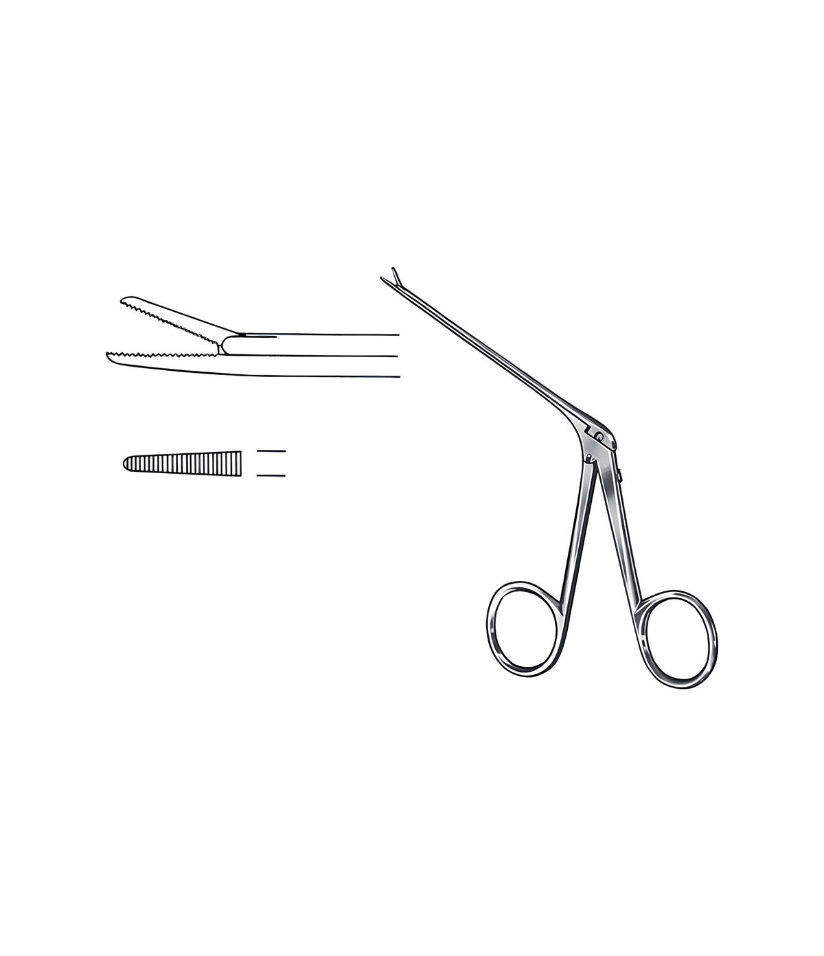 Micro Alligator Jaw 4.0x0.6mm Satin — Stark Medical Pty Ltd