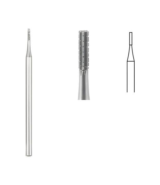 Flat Fissure Cross Cut Bur, 1.0mm Head, 10/box, for dental procedures