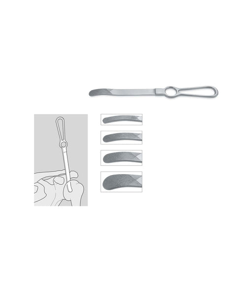 Set of 4 Darrach Acromial Elevators, 9mm to 25mm Width, for surgical procedures