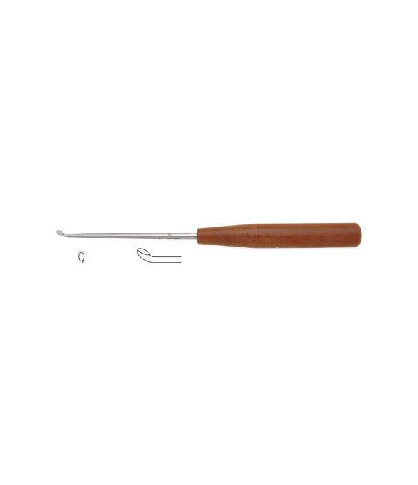 Tufnol Handled Curette, 27cm, 4mm cup, for medical procedures