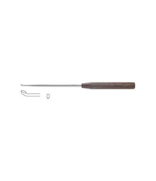 Anterior Curette, Angled, 38cm, 4.3mm cup, for medical procedures