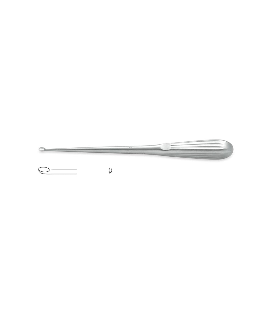 Bruns Curette, Straight, 23cm, Size 000, for medical procedures